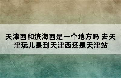 天津西和滨海西是一个地方吗 去天津玩儿是到天津西还是天津站